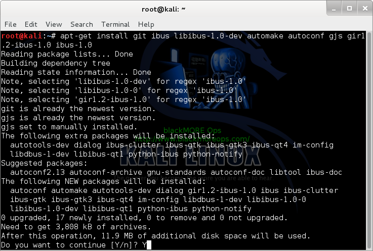 Install Avro Phonetic Keyboard or ibus-avro in Debian, Kali, LMDE (Mint) Linux - Install dependencies - blackMORE Ops -1
