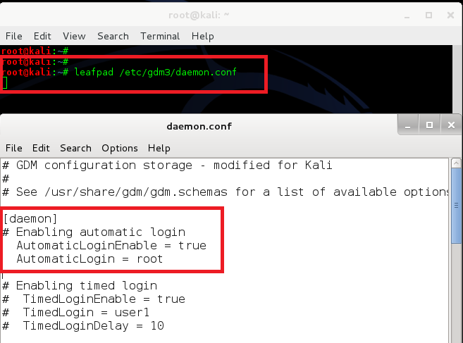 Auto login root user at system start in Kali Linux - GNOME and KDE - blackMORE Ops
