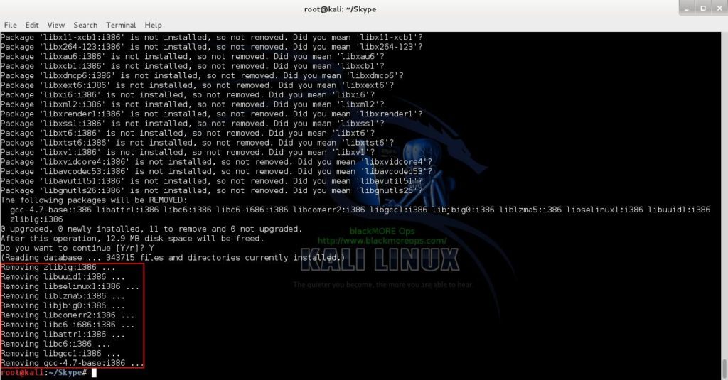 19 - Install Skype in Kali Linux - Remove remaining i386 dependencies - blackMORE Ops