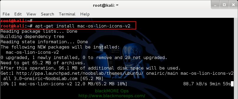 8 - Install ICONS using PPA repository - Change Install Theme in Kali Linux - GTK 3 themes - blackMORE Ops