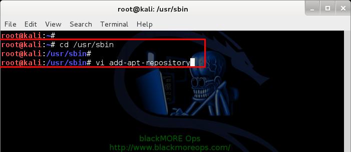 Kali Linux add PPA repository add-apt-repository - adding add-apt-repository code - 5 - blackMORE Ops