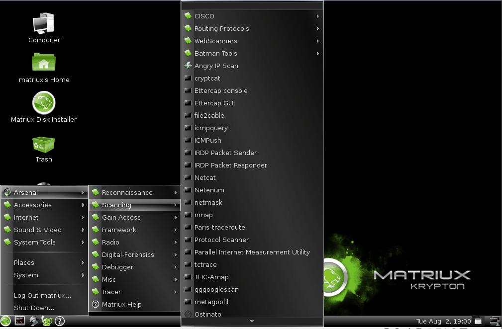 Matriux Krypton Linux - Notable Penetration Test Linux distributions of 2014 - blackMORE Ops