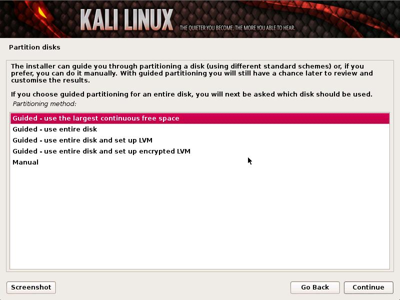 Disk Partitioning - 3 - Installation Step failed in Kali Linux - blackMORE Ops