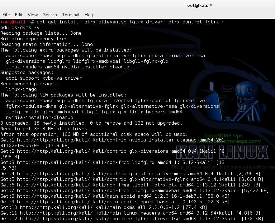 Install AMD ATI proprietary fglrx driver in Kali Linux 1.0.6 - Final - 3 - blackMORE Ops