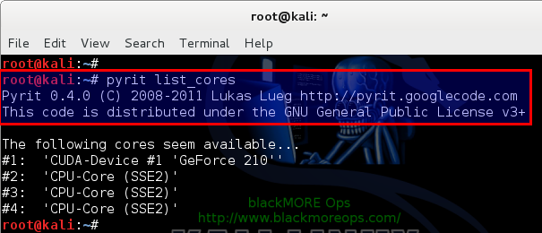 13 - Kali Linux 1.0.7 kernel 3.14 install NVIDIA driver kernel Module CUDA and Pyrit – CUDA, Pyrit and Cpyrit-cuda - pyrit list cores now works