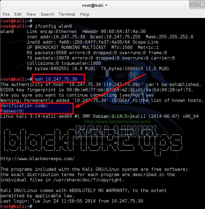 13 - Securely SSH and enter Google Authenticator Verification Key and password to login to SSH - blackMORE Ops