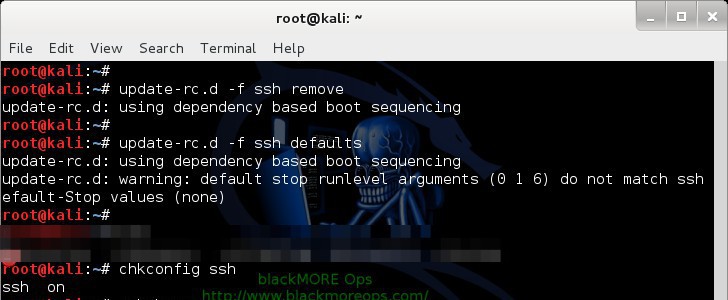 Kali Linux remote SSH - How to configure openSSH server - blackMORE Ops -3