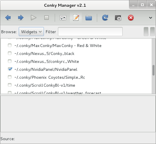 Conky Manager default window