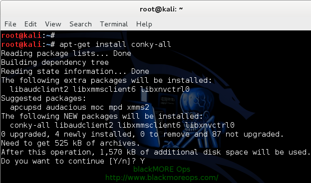 Install Conky-all on Debian or Kali Linux