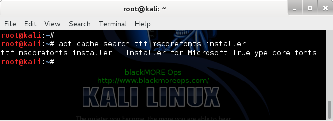 apt-cache search fonts - blackMORE Ops