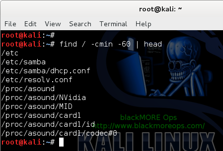 Practical Examples of Linux Find Command, Find Command Examples Find Changed Files in Last 1 Hour - 6 - blackMORE Ops