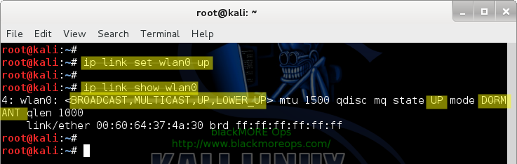 Connect to WiFi network in Linux from command line - Bring device up - blackMORE Ops-3