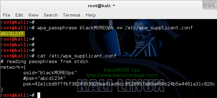 Connect to WiFi network in Linux from command line - Connect to WPA WPA2 WiFi network - blackMORE Ops - 6