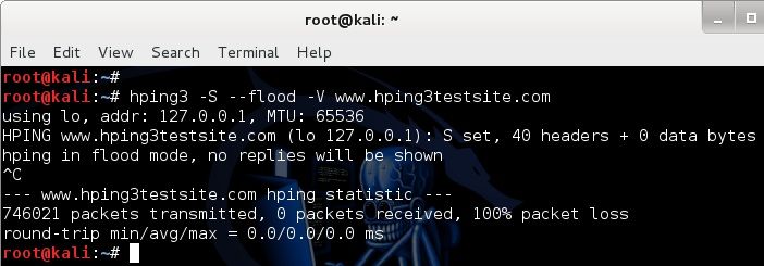 Denial-of-service Attack – DoS using hping3 with spoofed IP in Kali Linux - blackMORE Ops - 1