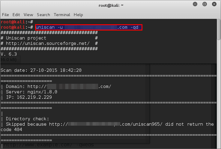 Scan website for vulnerabilities in Kali Linux using Uniscan - blackMORE Ops 3