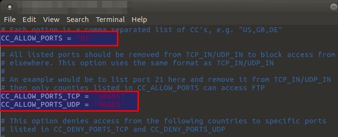 Limiting access to specific ports by country in CSF - blackMORE Ops - 2