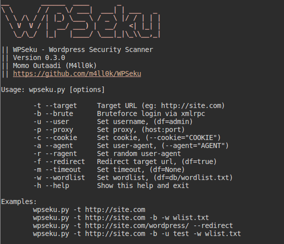 WPSeku - WordPress Security Scanner - blackMORE Ops