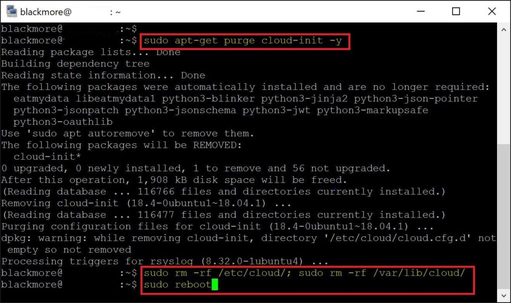 Remove cloud-init from Ubuntu - blackMORE Ops - 2