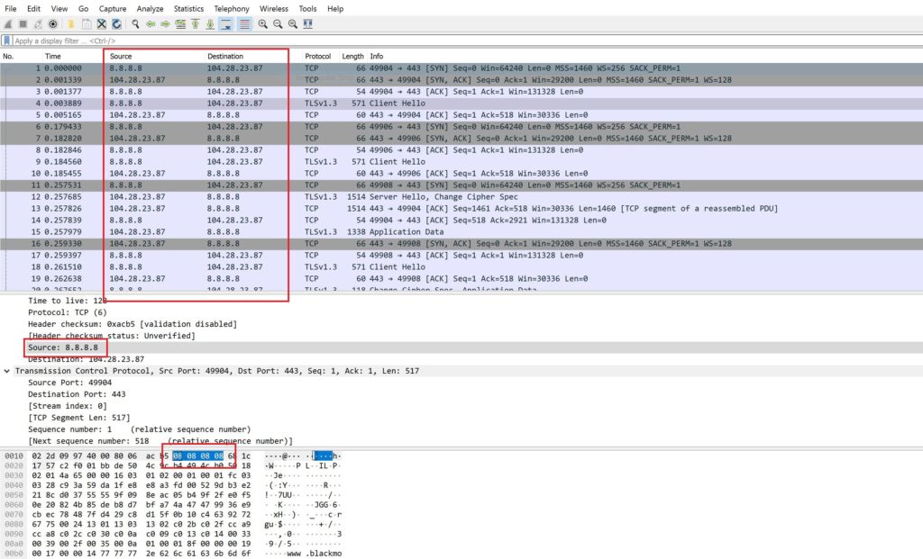 Changing IP address in Capture File