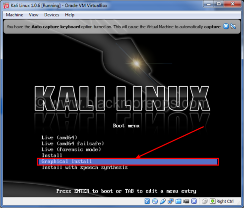 kali linux black screen with underscore virtualbox
