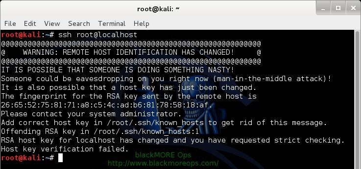 Kali Linux remote SSH - How to configure openSSH server - blackMORE Ops -111