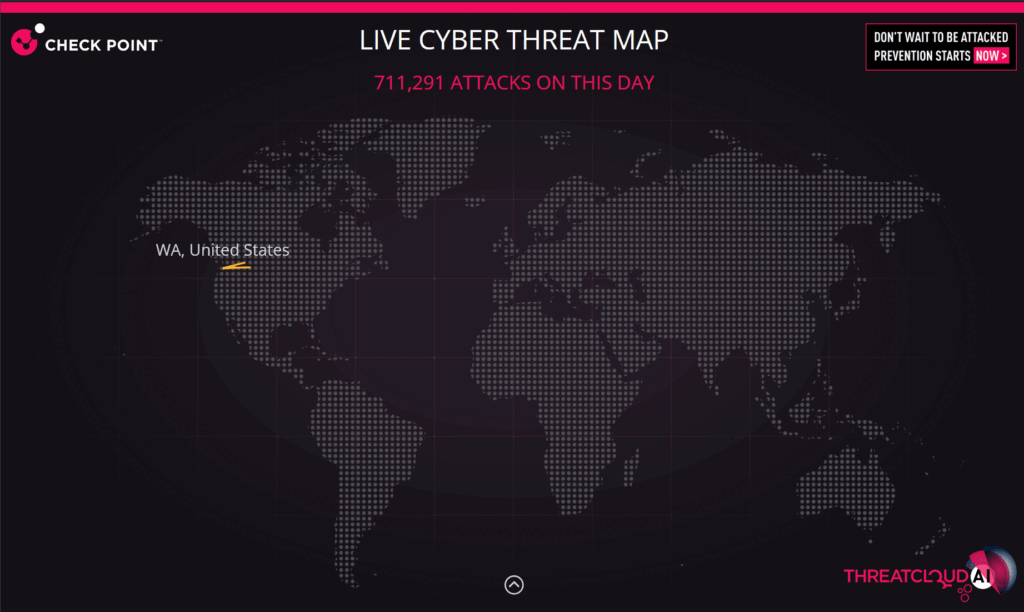 Live Cyber Attack Maps Digital Threats Visualisation - blackMORE Ops - 2